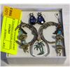 Image 1 : ESTATE MOON EARRINGS, BLUE DROP EARRINGS &
