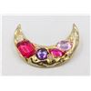 Image 1 : ESTATE GEMSTONE MOON BROOCH