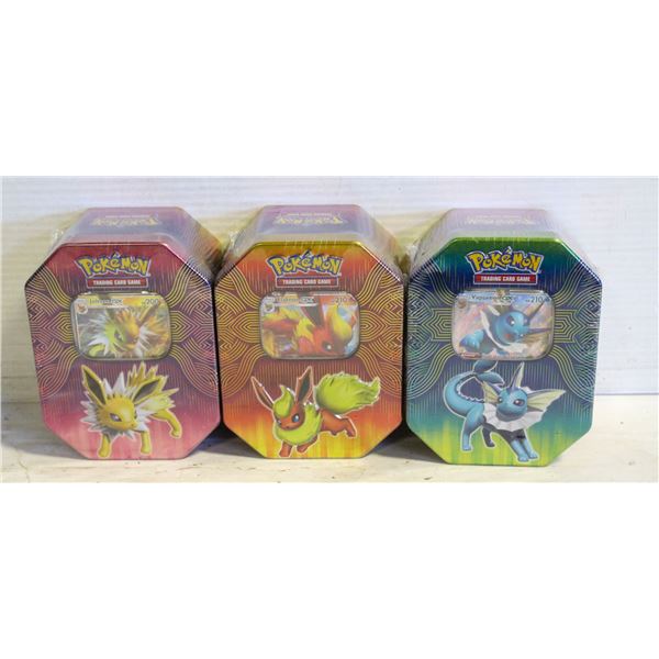 LOT OF 3 SEALED POKEMON GX TINS 4PKS PER TIN
