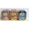Image 1 : LOT OF 3 SEALED POKEMON GX TINS 4PKS PER TIN