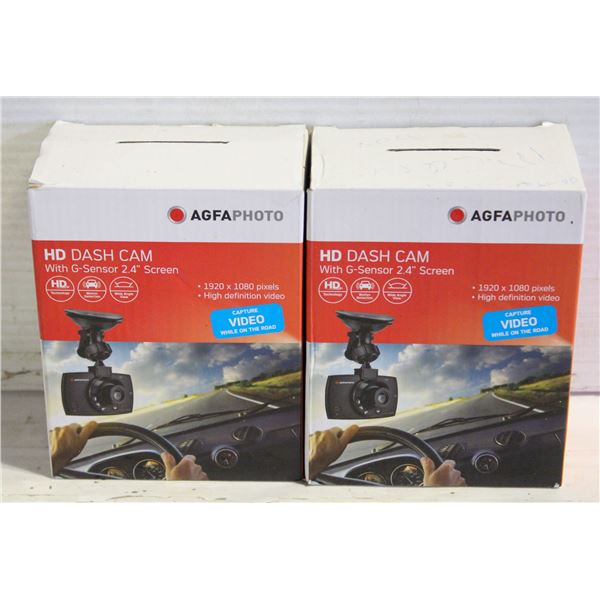 TWO HD DASH CAMS BY AGFAPHOTO