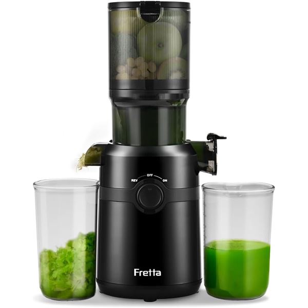 NEW FRETTA 34 OZ COLD PRESS JUICER - BLACK