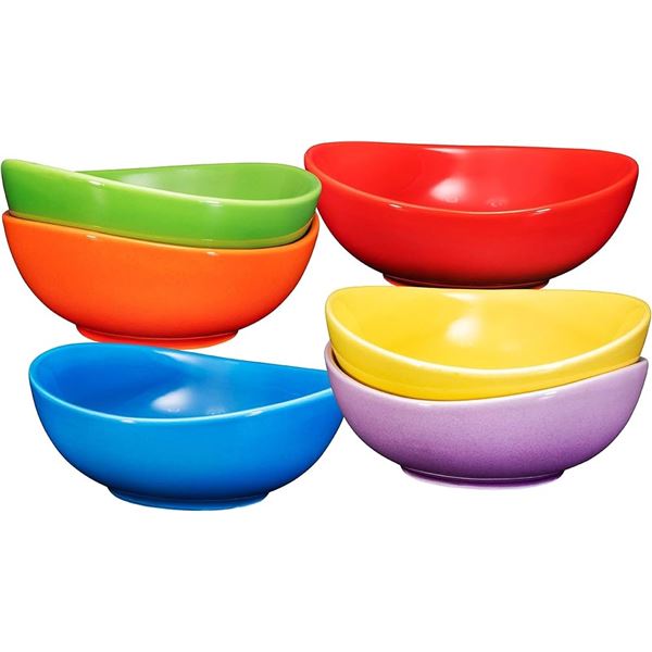 NEW 6 X 18 OZ BRUNTMOR CERAMIC BOWLS MULTICOLOR