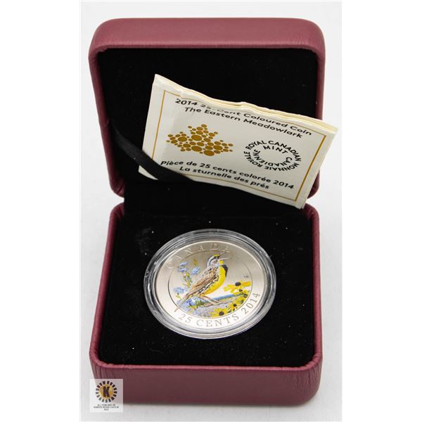 CDN RCM 2014 25 CENT SIL/COLOR MEADOWLARK