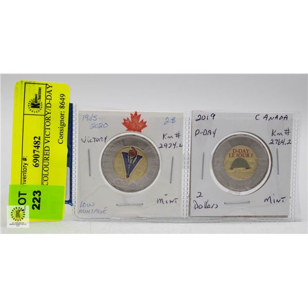 CDN 2$ COLOURED VICTORY/D-DAY