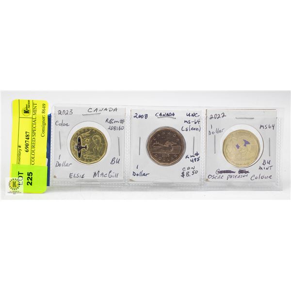 CDN 1$ COLOURED COINS