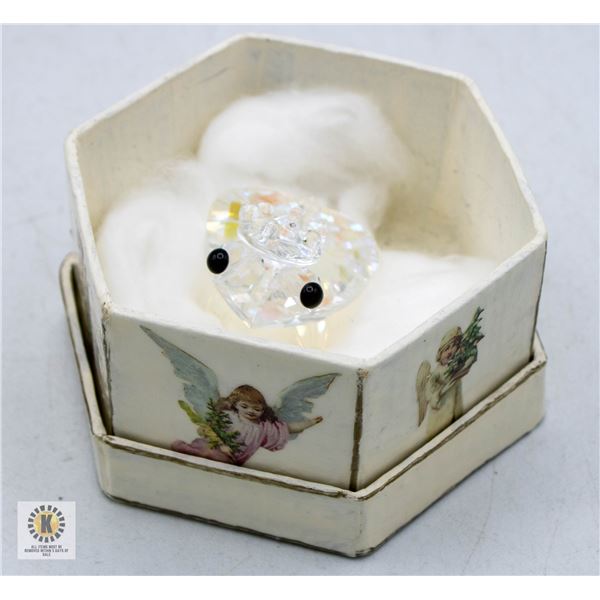 VINTAGE AUSTRIAN CRYSTAL FROG QUEEN FIGURINE