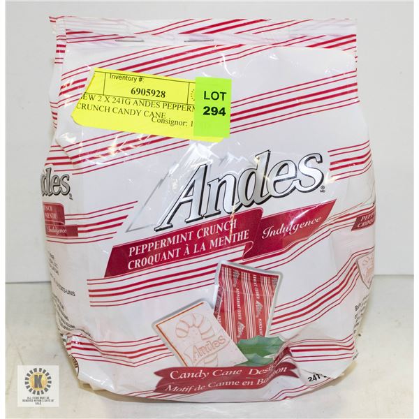 NEW 2 X 241G ANDES PEPPERMINT CRUNCH CANDY CANE