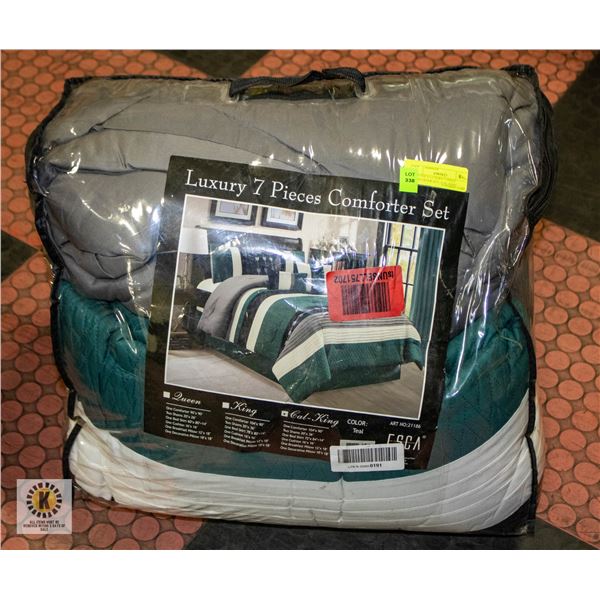 NEW ESCA LUXURY 7 PIECE COMFORTER SET - CAL KING