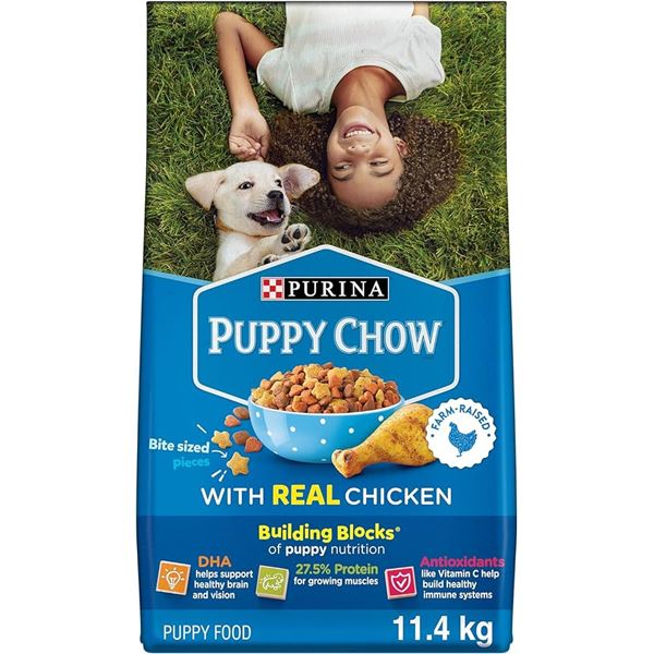 NEW 11.4KG PURINA PUPPY CHOW REAL CHICKEN