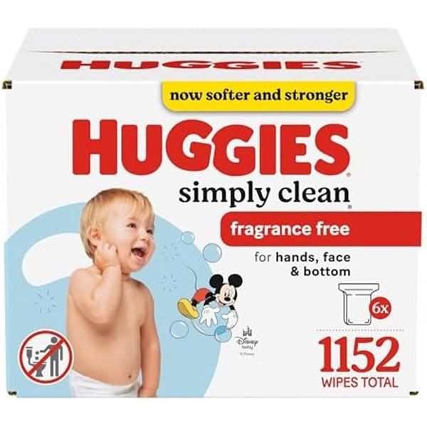NEW 1152 WIPES HUGGIES SIMPLY CLEAN