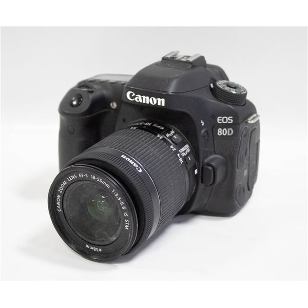 CANNON EOS80D CAMERA WITH EFS-55MM LENS