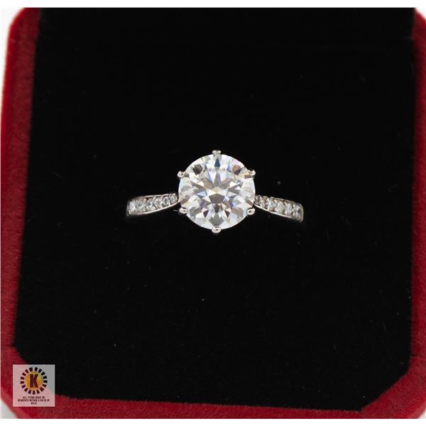 #2455-2.00 CT GRA CERTIFIED ROUND CUT MOISSANITE