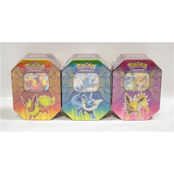 LOT OF 3 SEALED POKEMON GX TINS 4 PACKS PER TIN