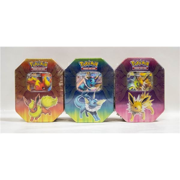 LOT OF 3 SEALED POKEMON GX TINS 4 PACKS PER TIN