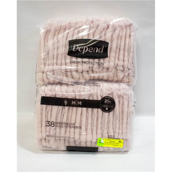 NEW 38 UNDERWEAR DEPEND FRESH PROTECTION MEDIUM