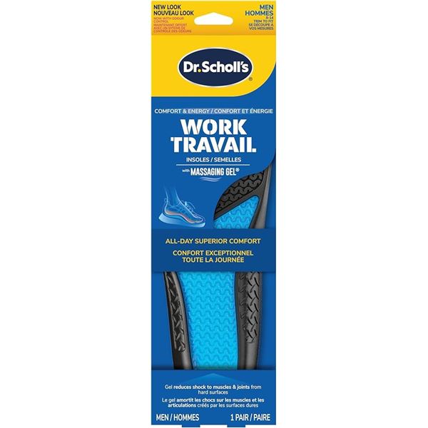 NEW DR SCHOLLS WORK TRAVAIL INSOLES MASSAGING GEL