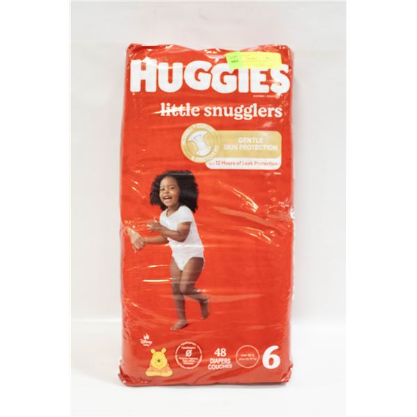 NEW 48 PK HUGGIES LITTLE SNUGGLERS SIZE 6 DIAPERS