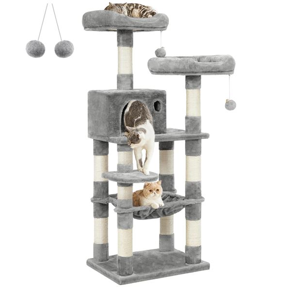 NEW FANDREO GRAY MULTI LEVEL CAT TREE