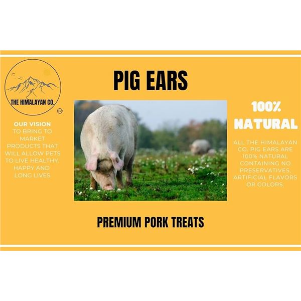 NEW 100 PACK PIG EARS ALL NATURAL SHINY COAT TREAT