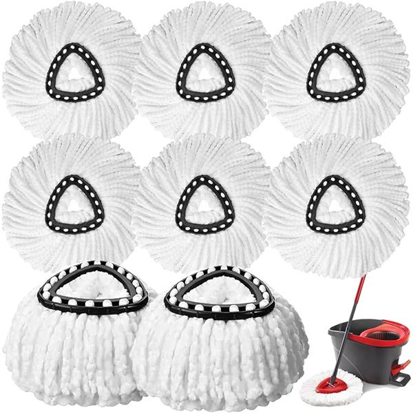 NEW 8 PIECE SPIN MOP HEAD