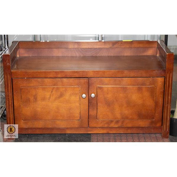 WOODEN BENCH/STAND WITH INNER STORAGE H-21.75"