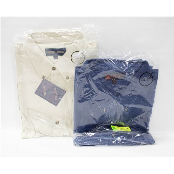NEW MEN'S SHIRTS 1DENIM 1NATURAL SIZE 2XL