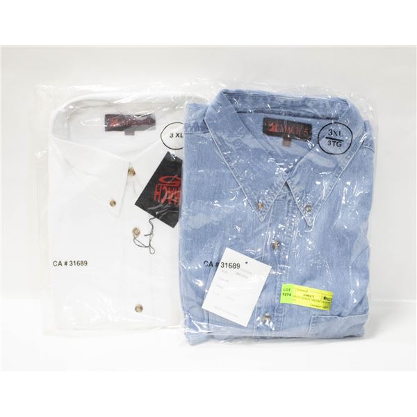 NEW MEN'S SHIRTS 1DENIM 1WHITE SIZE 3XL