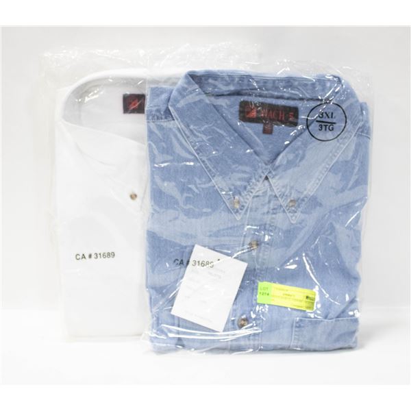 NEW MEN'S SHIRTS 1DENIM 1WHITE SIZE 3XL