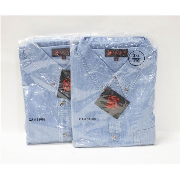 NEW MEN'S SHIRTS 2 DENIM SIZE 3XL