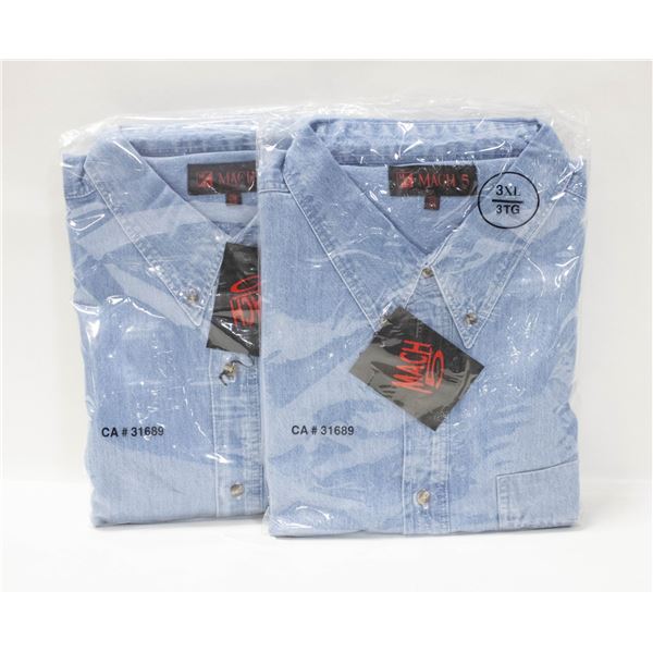 NEW MEN'S SHIRTS 2 DENIM SIZE 3XL