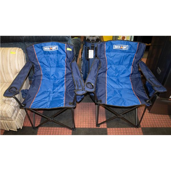NEW OVERMONT 2 PACK OF OVERSIZED CAMPING CHAIRS