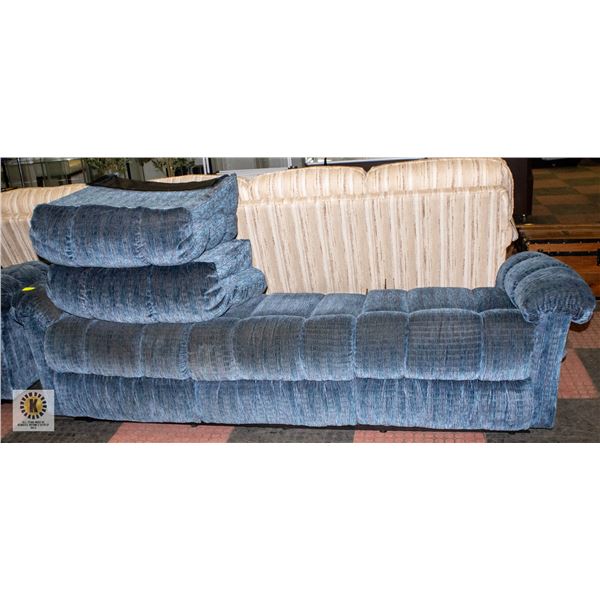 ESTATE BLUE FABRIC SOFA 7' LONG
