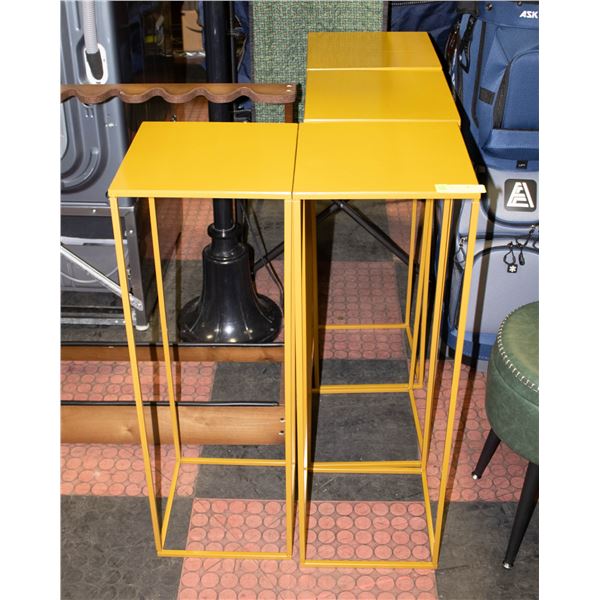 NEWLY ASSEMBLED SET OF 4 GOLD TONE FLOWER STANDS