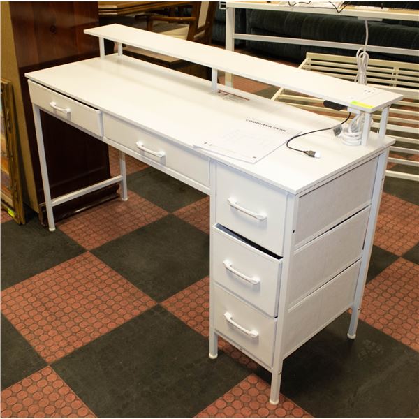 NEWLY ASSEMBLED SEVENTABLE 5 DRAWER COMPUTER DESK