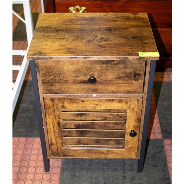 NEWLY ASSEMBLED HOOBRO RUSTIC BROWN END TABLE