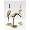 Image 1 : LOT OF 3 BRASS CRANES / STORKS
