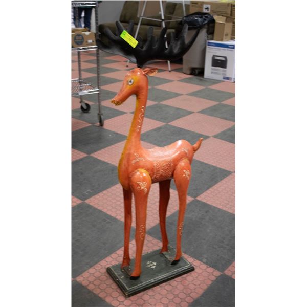 LARGE METAL DEER ORNAMENT