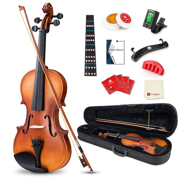 NEW VANGOA ACOUSTIC VIOLIN SET FOR BEGINNERS