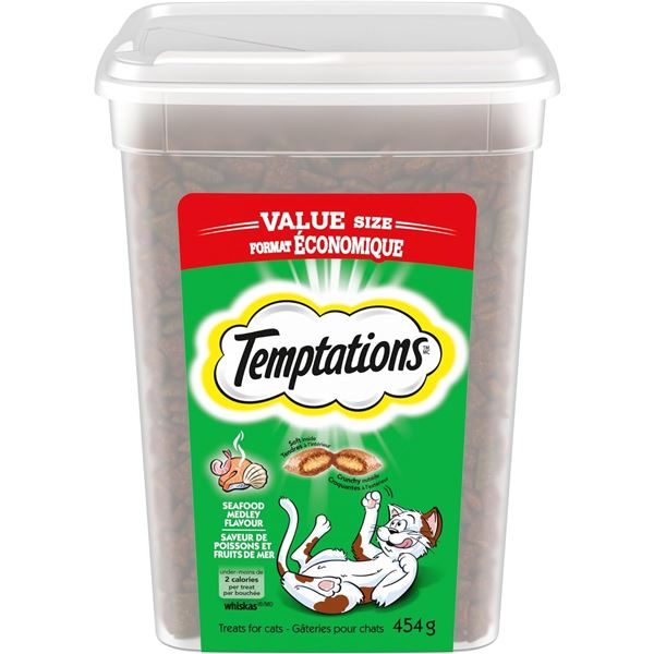 NEW 454G BOTTLE OF TEMPTATIONS SEAFOOD MEDLEY CAT