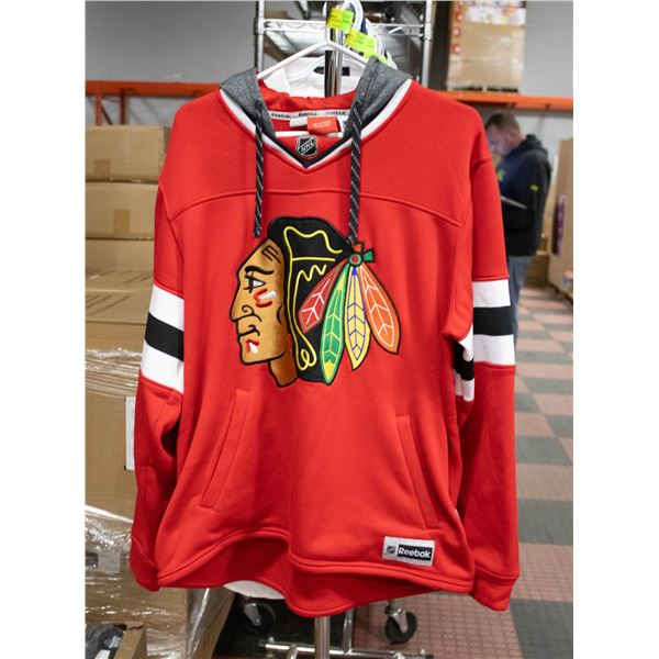 MENS L CHICAGO BLACKHAWKS REEBOK HOODIE