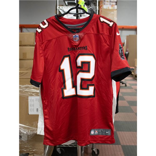 MENS L RED TOM BRADY TAMPA BAY BUCCANEERS JERSEY