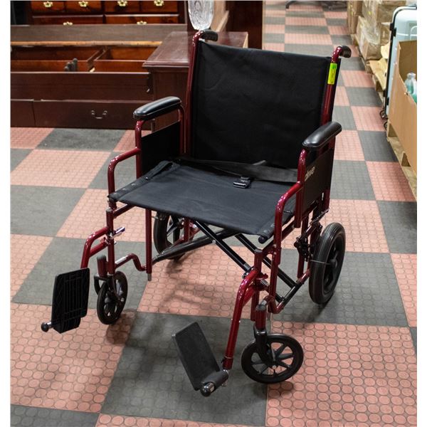 DRIVE MEDICAL HEAVY DUTY TRANSPORT WHEELCHAIR