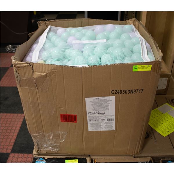 NEW AMAZON BASICS PLASTIC BALL PIT BALLS W STORAGE
