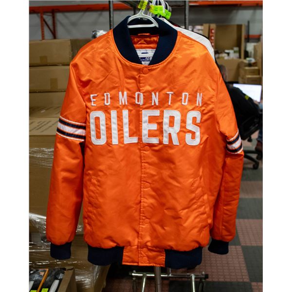 ORANGE EDMONTON OILERS JACKET MENS LARGE