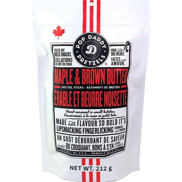 NEW CASE OF POP DADDY PRETZELS MAPLE BROWN BUTTER