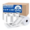 Image 1 : NEW 50 COUNT 3-1/8" X 3" THERMAL PAPER ROLL GRADEA