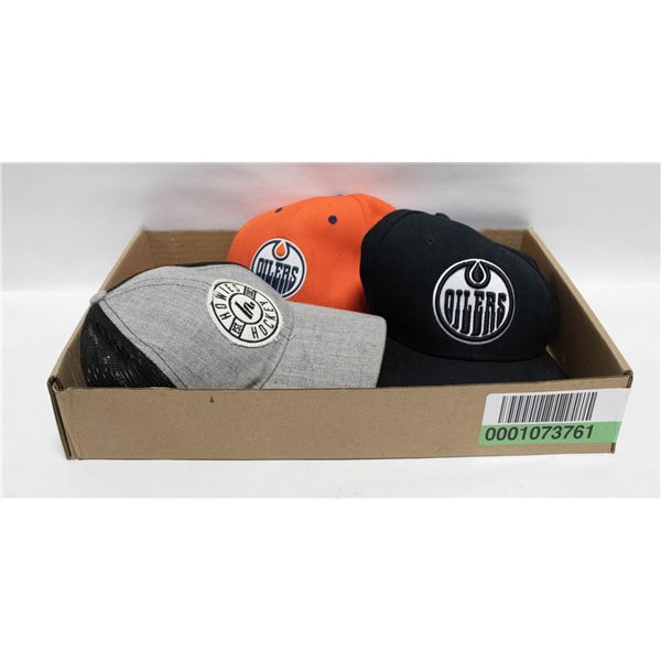 2 OILERS HATS PLUS HOWIES HOCKEY