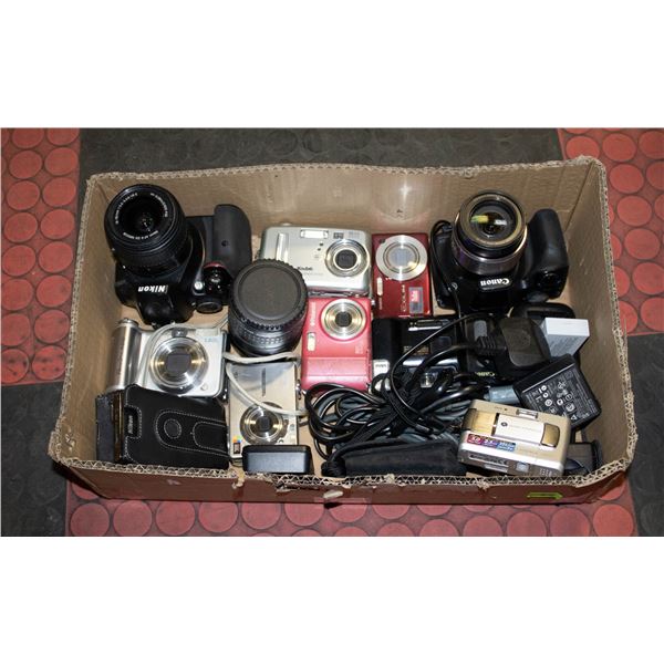 LARGE LOT OF NEW & VINTAGE DSLR CAMERAS