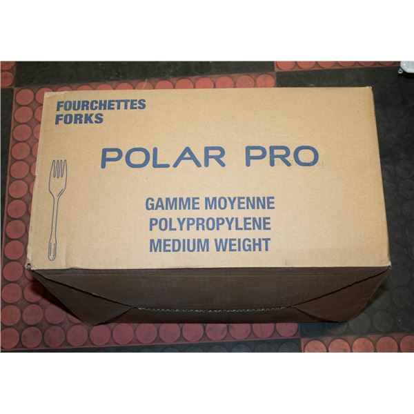 CASE OF POLAR PRO PLASTIC FORKS 1000PCS